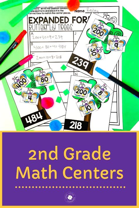 2nd Grade Math Centers Bundle Lucky Little Learners