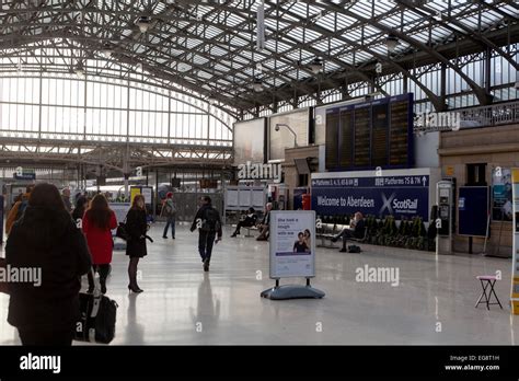 aberdeen railway station concourse stock photo alamy