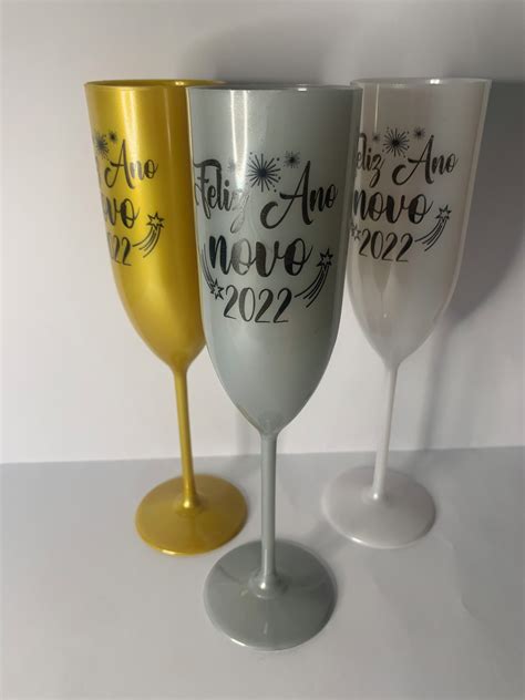 Taça Champagne 160 ml Personalizada Ano novo Elo7