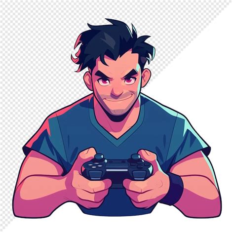 Adult Male Gamer Cartoon Character Premium Ai Generated Psd