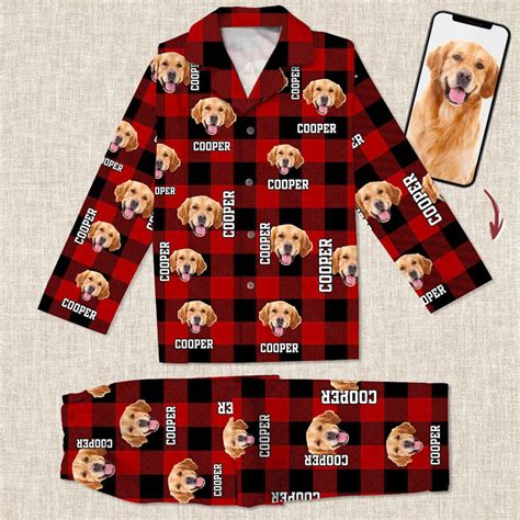 Custom Photo Name Dog Cat Flannel Pajamas HO82 K228 888737 - GeckoCustom