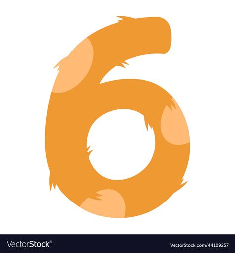 Stylized number 6 with print Royalty Free Vector Image