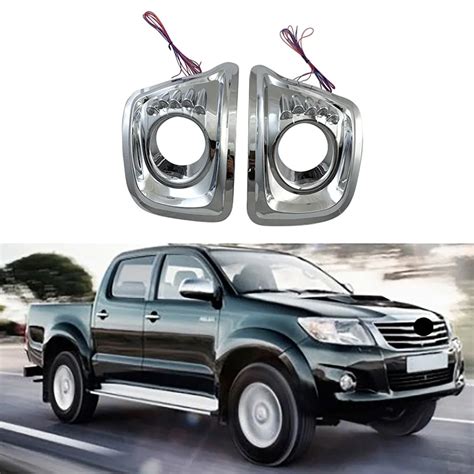 Chrome Front Bumper Fog Light Lamp Frame Cover Trim With Light For