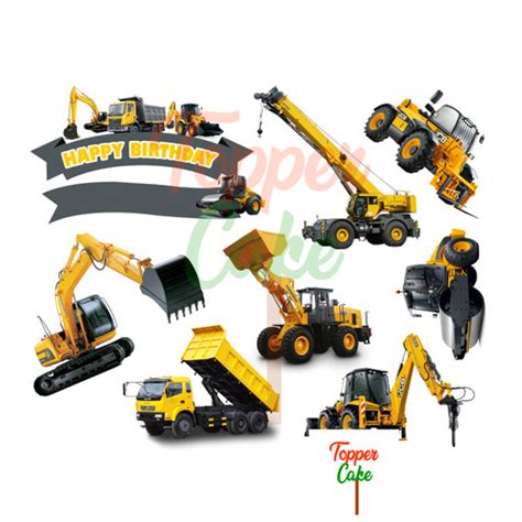 Jual Topper Cake Mobil Excavator Gratis Tambah Nama Usia Dan Foto