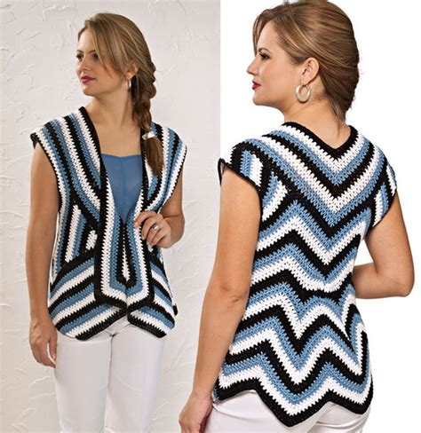 Striped And Sleeveless Crochet Cardigan Pattern ⋆ Crochet Kingdom