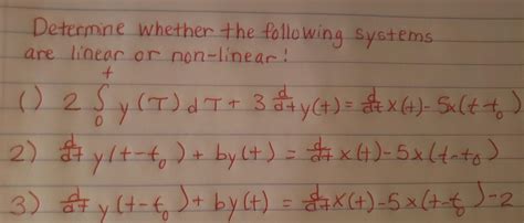 Solved Determine Whether The Following Systems Are Linear Chegg