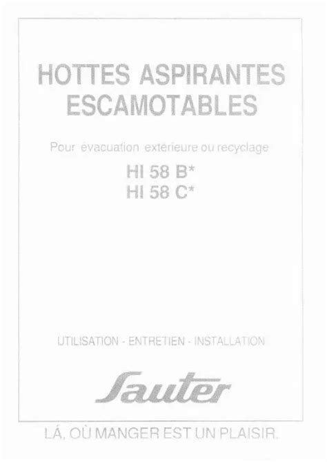 Notice Hotte Sauter Hi B Trouver Une Solution Un Probl Me Sauter