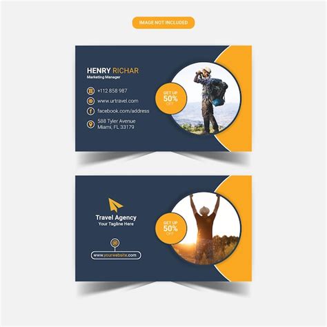 Premium Vector Travel Agency Business Card Print Template