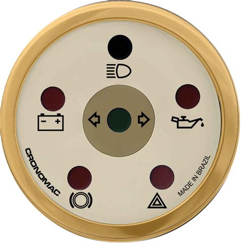 Sinaleira de Funções Hot Rod Gold Cronomac Cronometer Instrumentos de