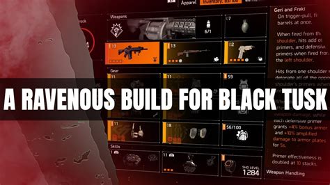 A Ravenous Build For Black Tusk And Invaded Missions On The Division 2