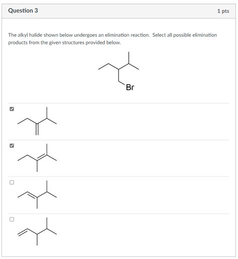 Solved The Alkyl Halide Shown Below Undergoes An Elimination