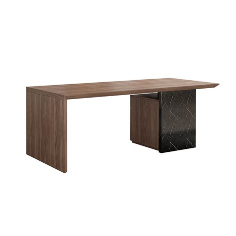 60" Modern Wooden Desk Walnut Home Office Desk with Filing Cabinet | Homary