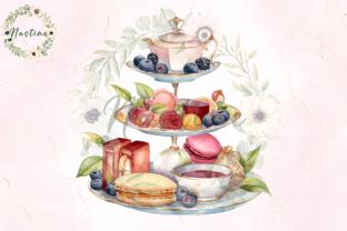 Watercolor High Tea Clipart Graphic By Nastine Creative Fabrica