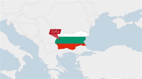 Bulgaria Map Highlighted In Bulgaria Flag Colors And Pin Of Country