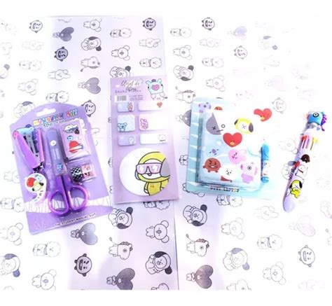 Kit Bts Bt Army Kpop Kawaii Box Papeler A Tiles Escolares Env O Gratis