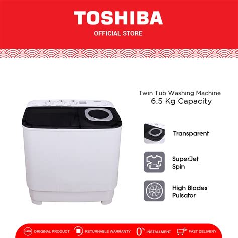 Jual Toshiba Mesin Cuci Dua Tabung 65kg Model Vh H75mn Twin Tub