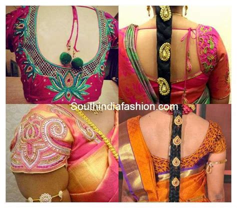 Cut Work Blouse Designs For Silk Sarees South India Fashion