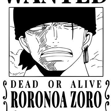 Zoro Wanted Poster Black Vectors No Background Art Board Print