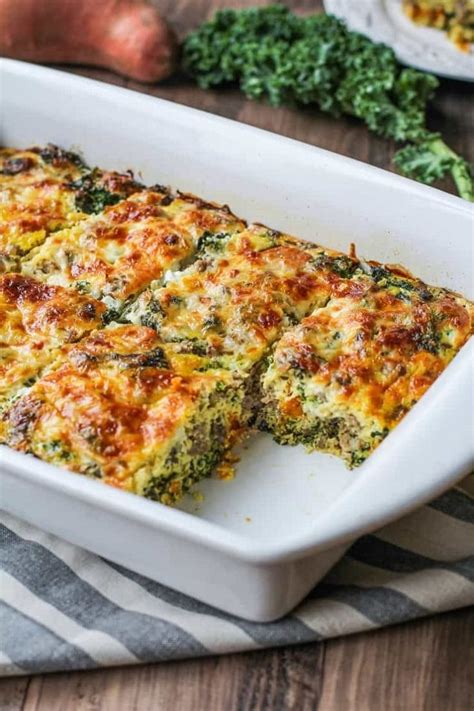 Sweet Potato Sausage And Kale Breakfast Casserole The Roasted Root