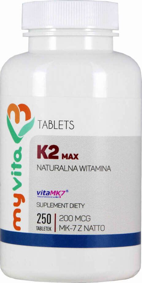 Witamina K2 Mk 7 K2 Mk7 Max 200Mcg Z Natto K2Mk7 250 Tabletek Myvita