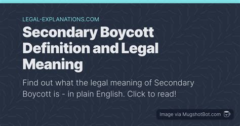 Secondary Boycott Definition - What Does Secondary Boycott Mean?