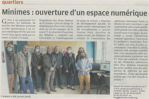 Ouverture De L Espace Num Rique Centre Socioculturel Des Minimes