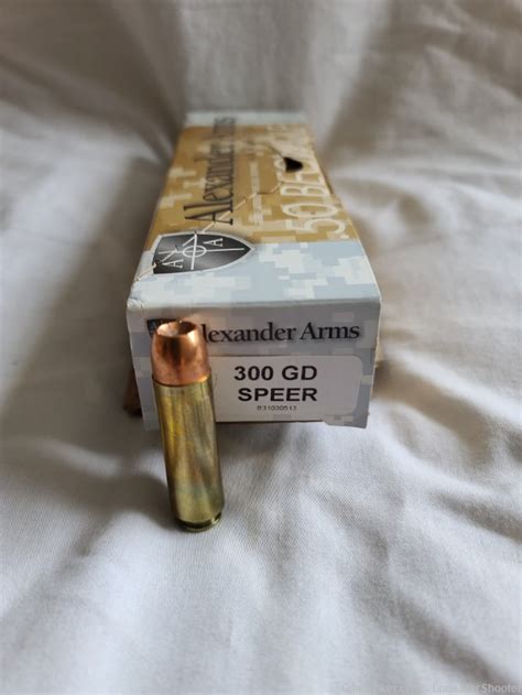 Alexander Arms Ammo Beowulf Grain Speer Gold Dot Jacketed Hollow