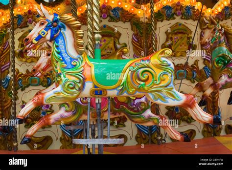 Fairground Gallopers Horse Carousel Roundabout Hi Res Stock Photography