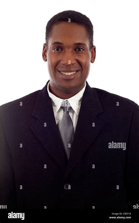 Closeup Of A Handsome Smiling African American Businessman Isolated