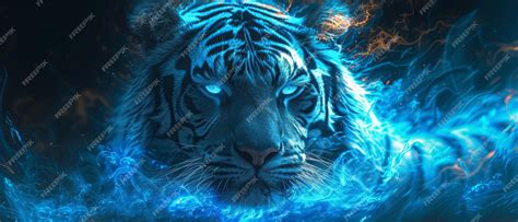 Premium Photo Blue Tiger Wallpaper Desktop Backgrounds