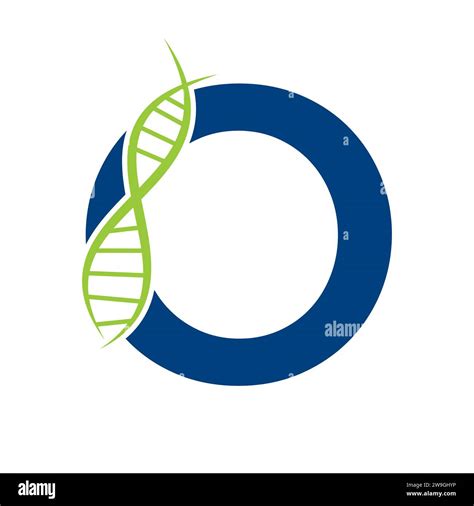 Dna Logo On Letter O Vector Template For Healthcare Sign Stock Vector