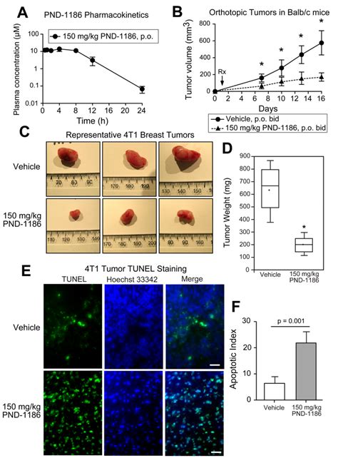 Oral Pnd 1186 Administration Inhibits Orthotopic 4t1 Breast Carcinoma