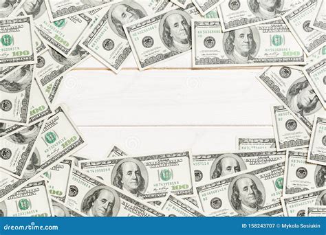 Frame Of One Hundred Dollar Bills With Empty Space For Your Design Top