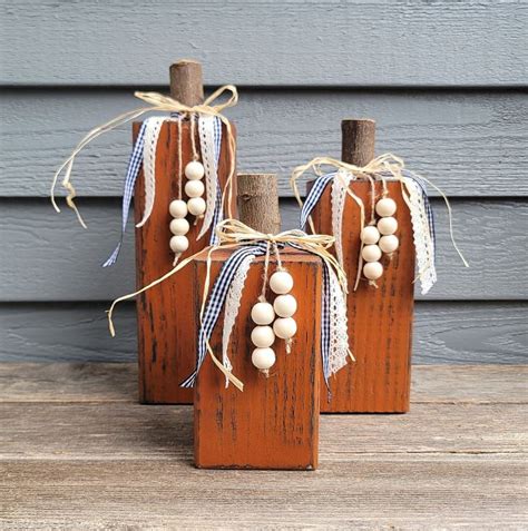 Wood Pumpkins X Pumpkins Wood Pumpkin Set Fall Porch Decor Rustic