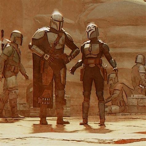 Star Wars Characters Standing In Front Of A Rock Formation With Other