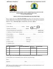 INTERNSHIP APPLICATION FORM 1 Pdf REPUBLIC OF KENYA GOVERNMENT OF