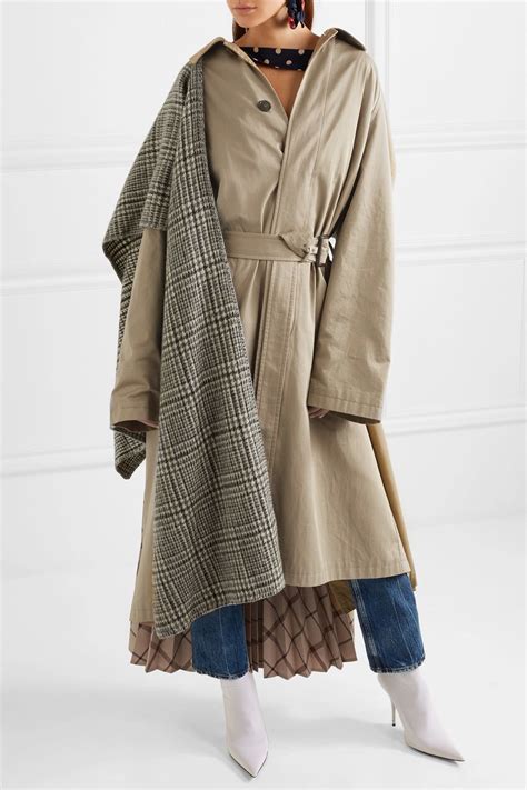 Balenciaga Oversized Paneled Cotton Twill Trench Coat Net A Portercom Coat Cotton Twill