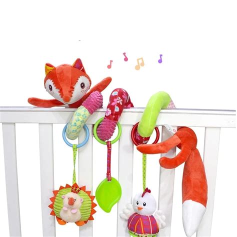 Newborn Infant Soft Plush Toys Baby Crib Hanging Toys Stroller Playing