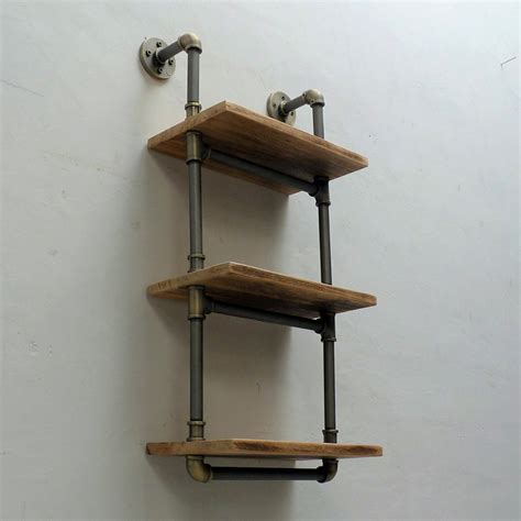 JUNEAU INDUSTRIAL 3-TIERED ETAGERE WALL MOUNTED PIPE SHELF RACK ...