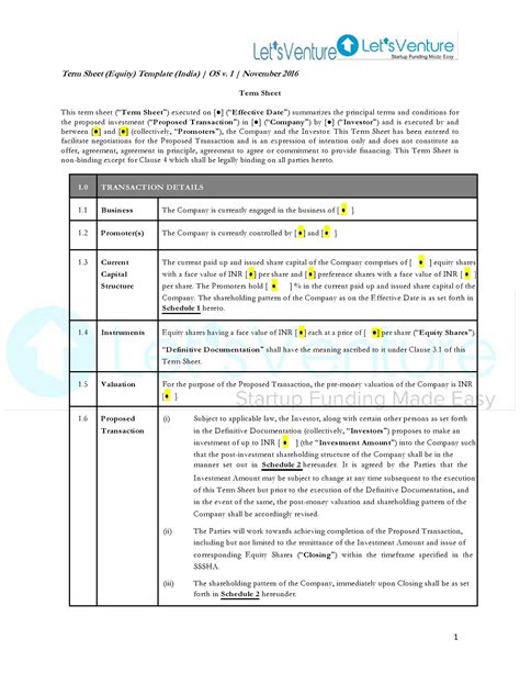 47 Simple Term Sheet Templates Word Templatelab