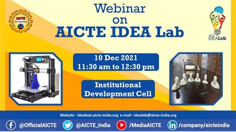 Webinar On Aicte Idea Lab Scheme Youtube