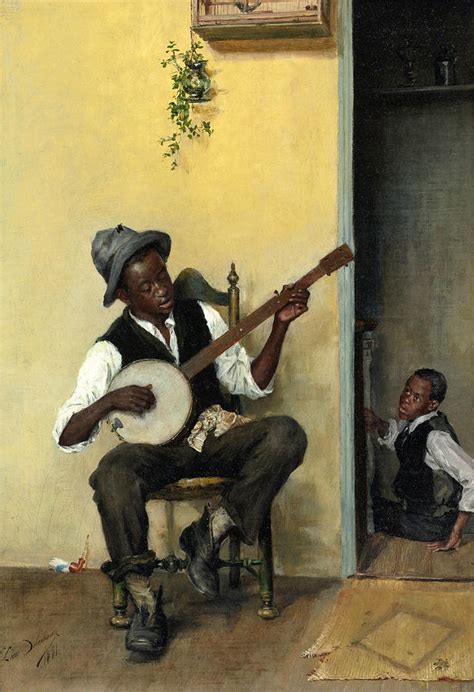 The Banjo Player Painting By Leon Delachaux