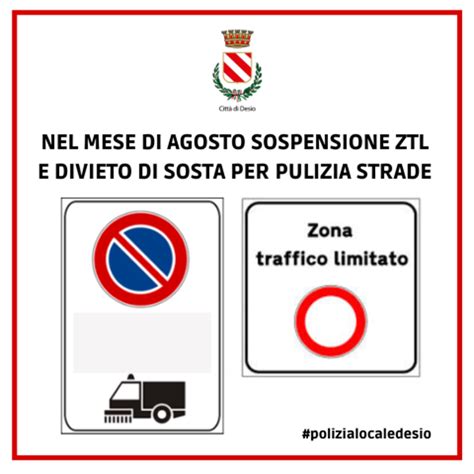 Dall 1 Al 31 Agosto Stop A Divieti Di Sosta Per Pulizia Strade