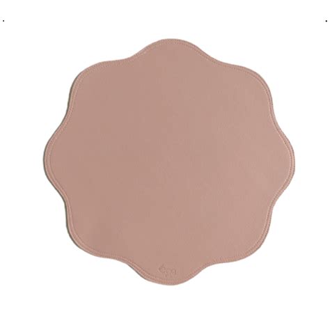 Jogo americano nuvem dupla face rosa nude bege em couro sintético Óga Casa Prática