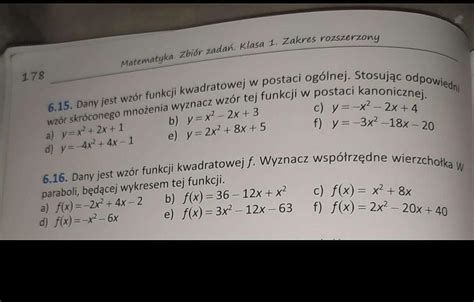 Potrzebuję na teraz zad 6 15 podpunkt e i f i zad 6 16 podpunkt e i f