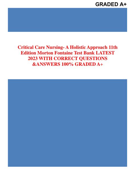 SOLUTION Critical Care Nursing A Holistic Approach 11th Edition Morton