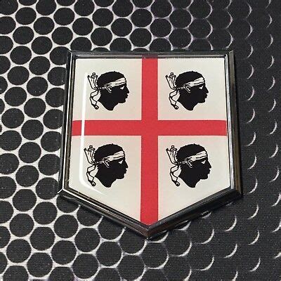 Sardinia Flag Domed CHROME Emblem Flag Car 3D Sticker 2"x 2.25" Sardegna | eBay