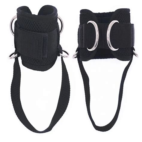 1 Pair 4 D Ring Ankle Straps for Resistance Band Gym Cable Machines ...