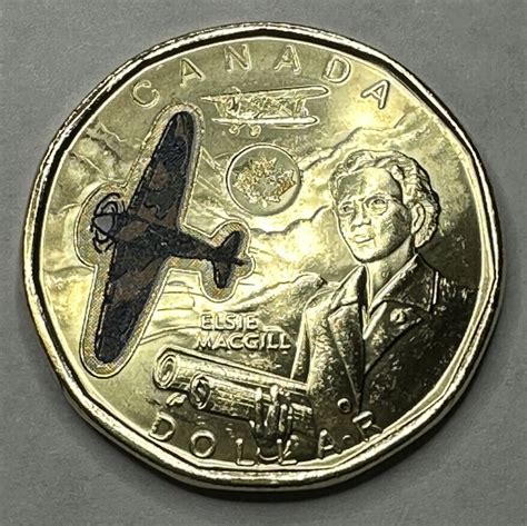 Canadian Elsie Macgill Colorized Dollar Loonie Coin