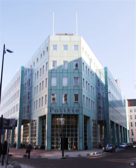 Head Office Of The Rotterdam Police In Green Color At Haagse Vest In